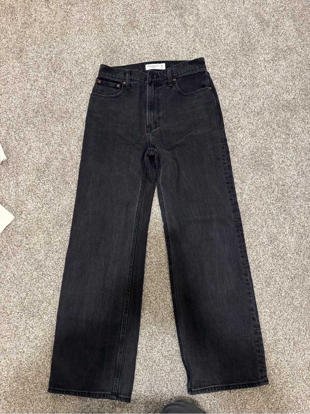 Abercrombie & Fitch Black Relaxed Straight Jeans